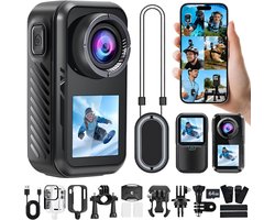KAD® Bodycam – Actiecamera 4K WiFi Bijgewerkte Versie – 130° Ultra-groothoeklens – Zwart – 20cm x 13cm x 6cm