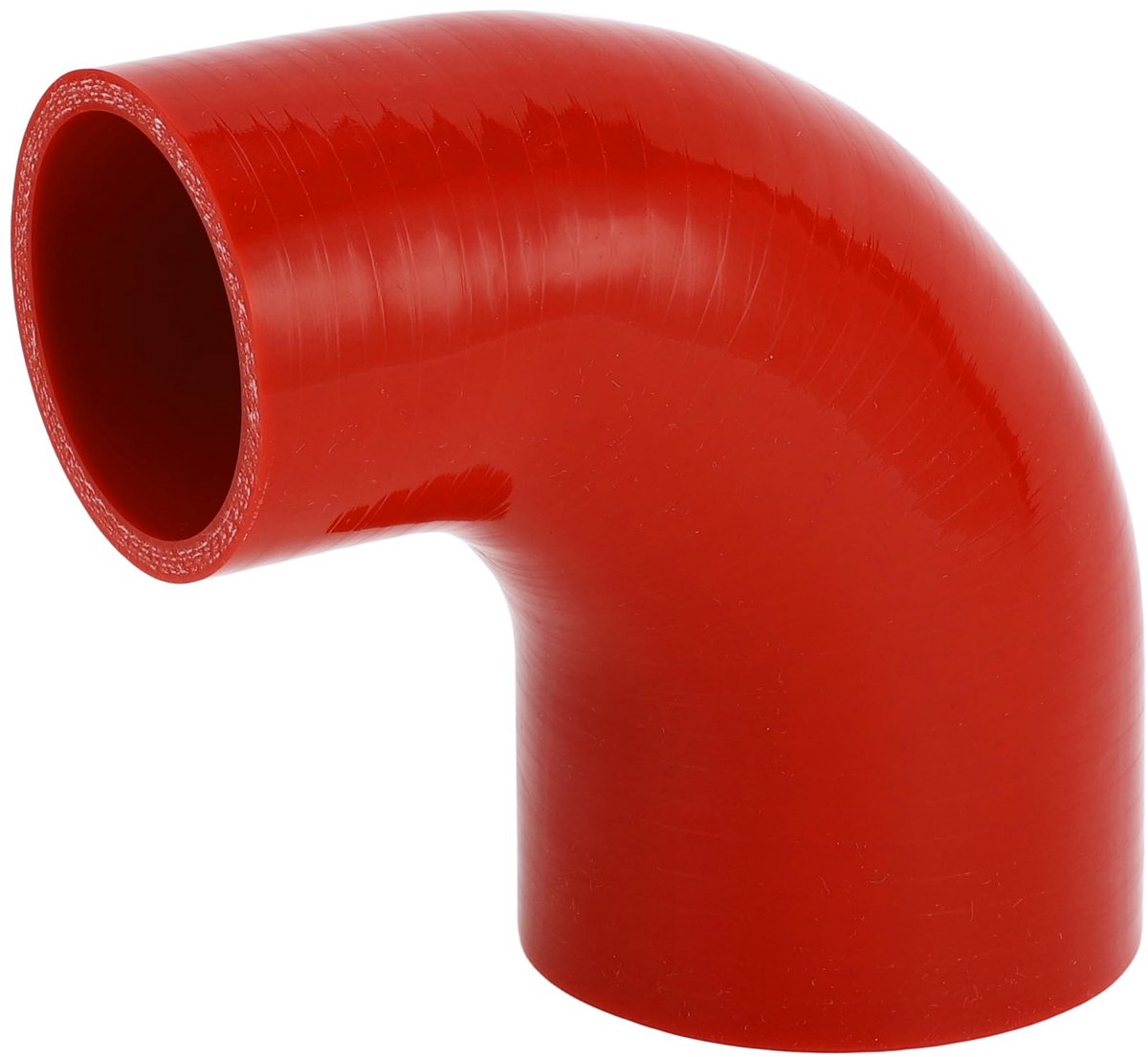 JHUBERS- Siliconen Slang Rood - 90 Graden - Binnendiameter 51mm/70mm - Lengte 90mm - Meerlaags Geweven - Temperatuurbestendig tot 300℃ - Koelslang