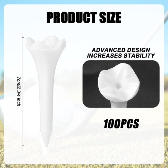Dailygoods- Golftees 100 Stuks - Hoge Zichtbaarheid - Oefentraining - Golf Accessoires - ABS Materiaal - Duurzaam en Herbruikbaar - Golfaccessoires van Dailygoods — afbeelding 2