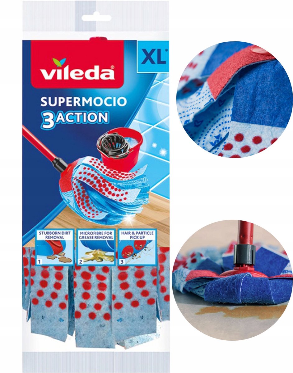 Vileda SuperMocio 3Action Velours XL-mofo's - XL-formaat