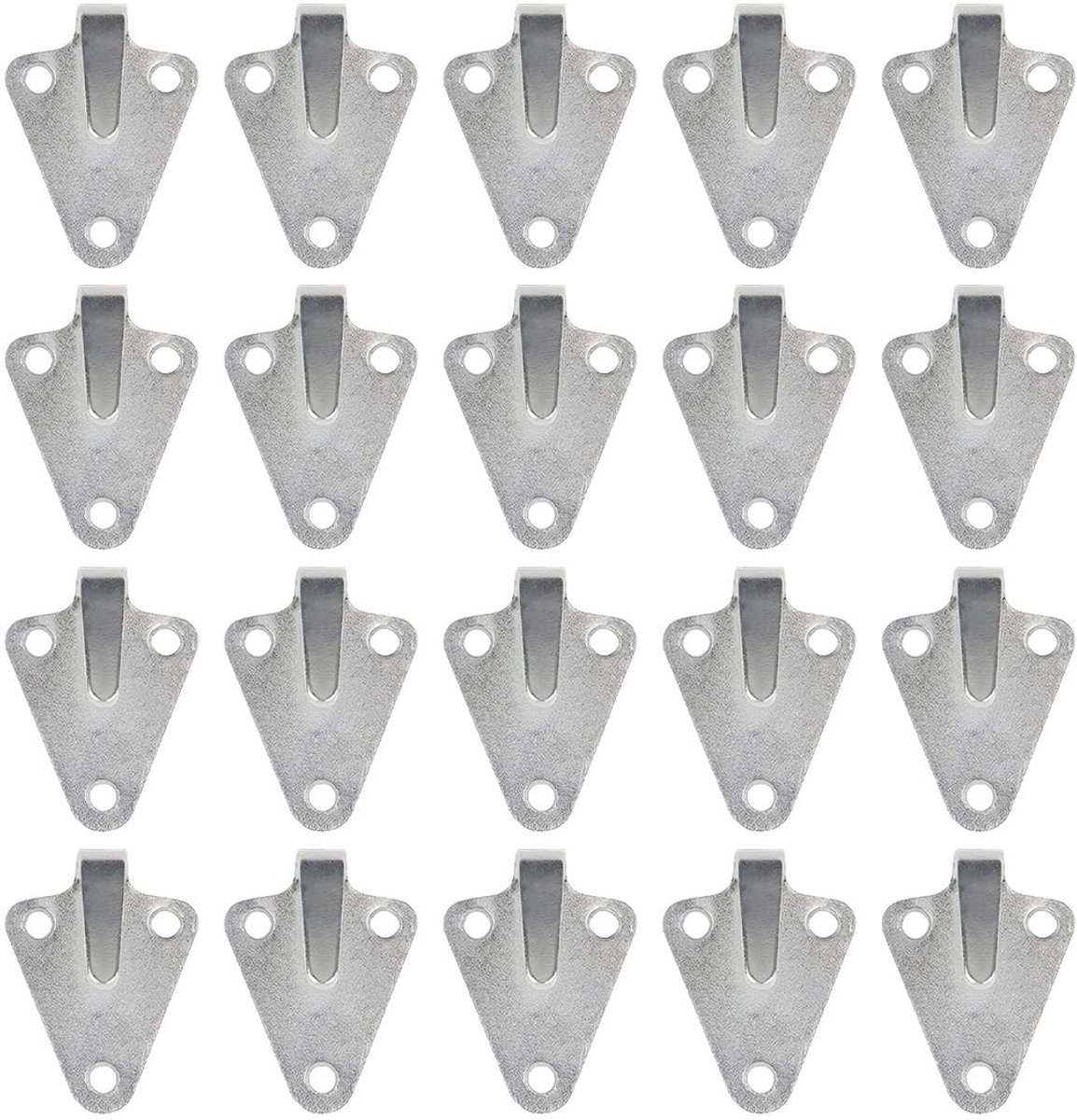 JHUBERS- Bevestigingshaken 20 Stuks - IJzeren Gebogen Haken - Gegalvaniseerd Zink - Voor Dekzeilen/Aanhangernetten - Robuust en Veilig - Afmetingen 52*39*3mm - Haak