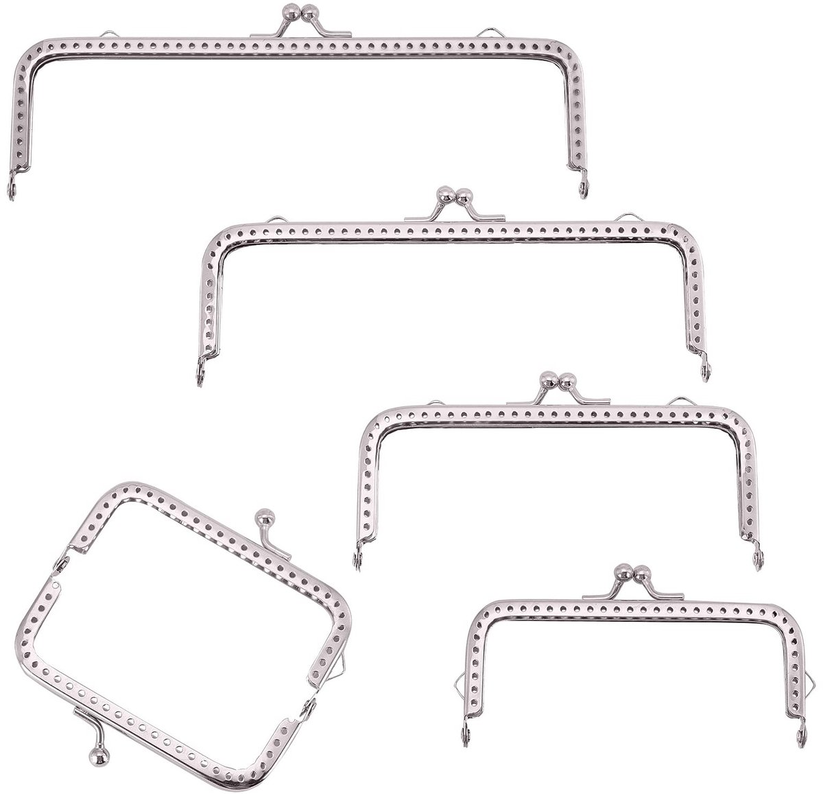 JHUBERS- Portemonnee Frame Metalen Sluiting - Handvat - Clutch Frame - DIY Tas - Mobiele Telefoon Portemonnees - 7,5 x 8,8 cm - Tasframe