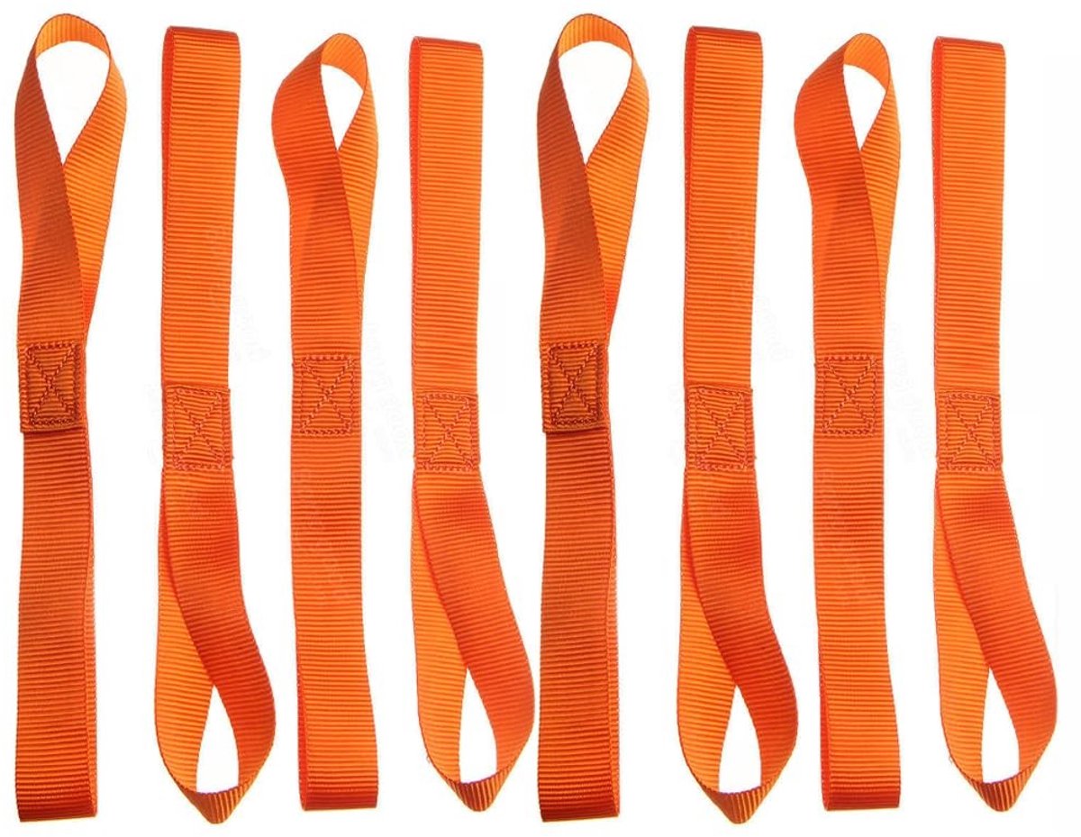 BRENZOOS- Spanbanden 8 Stuks - Zachte Sjorbanden - Nylon - Universeel - Motorfiets Aanhanger - Bevestiging Ladingen