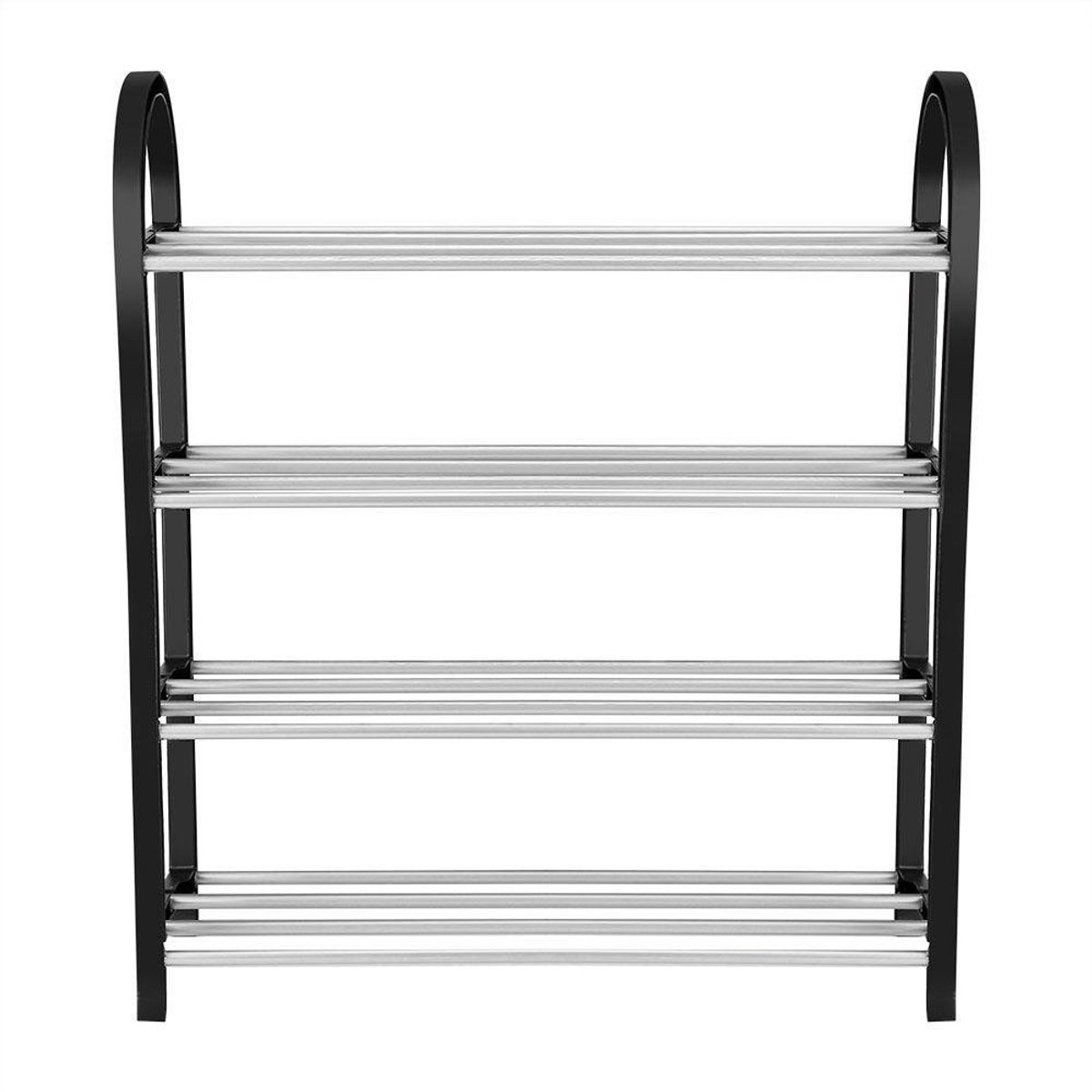 BRENZOOS- Schoenenrek Robuust - Schoenenrek Aluminium/Plastic - Ruimtebesparend - Lichtgewicht - Eenvoudig te installeren - Maximaal zicht op schoenen - Schoenenopberger