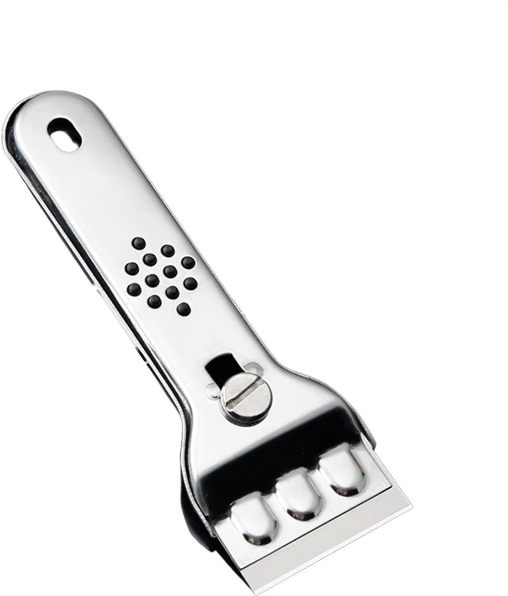Glas Krabber - Schraper for Kookplaat - Vlekken Verwijderen - Roestvrij Staal - 13.5 cm - Zilver