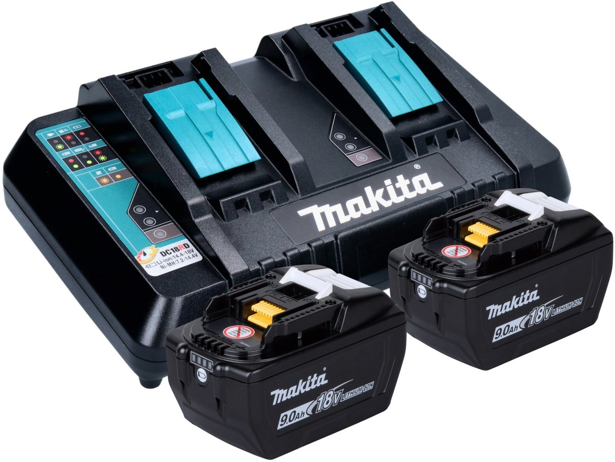 Makita Power Source Kit 18 V met 2x BL 1890 accu 9,0 Ah + DC 18 RD dubbele snellader