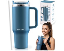 Berdsen Serie - Thermosfles met Rietje - 1180ml - Granat