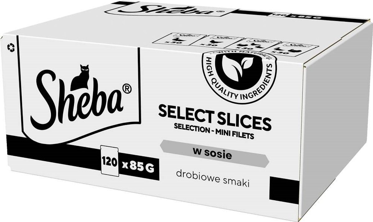 Sheba Sheba Select Slices Serie - Katten Natvoer - Drie Smaakvarianten - 120x85g
