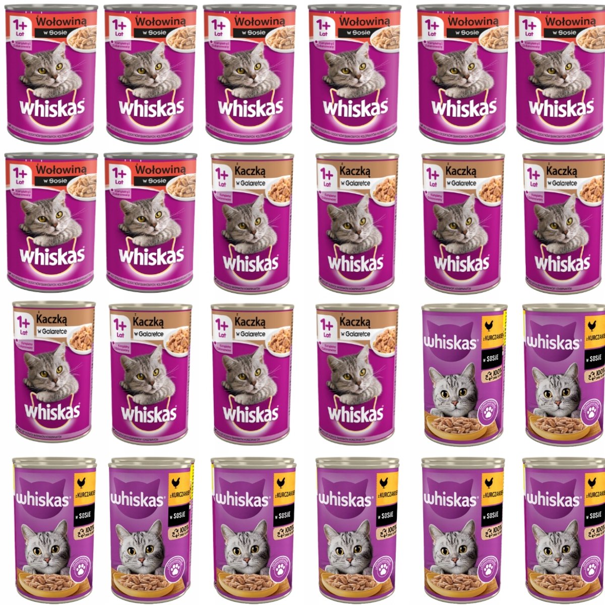 Whiskas Whiskas Serie - Natvoer - 24x400g - Mix van Smaken - Zink en Mineraalbalans