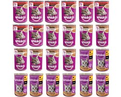 Whiskas Serie - Natvoer - 24x400g - Mix van Smaken - Zink en Mineraalbalans