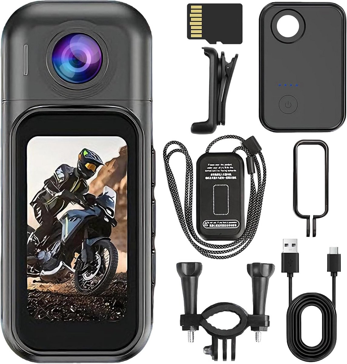 Mini Camera - Actie Cam - Vloggen en Reizen - 180 Graden Draaibaar - 30m Waterdicht - Zwart