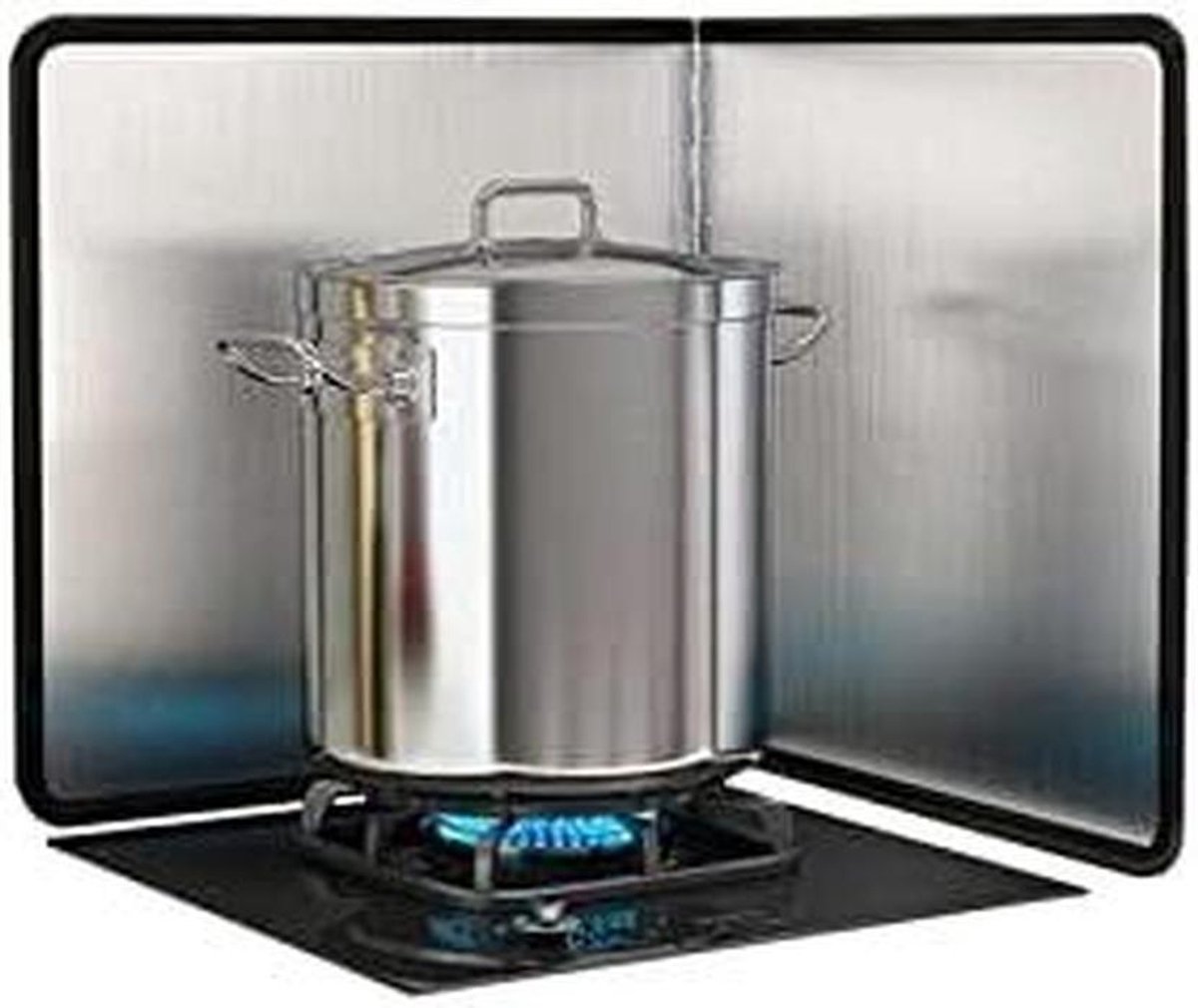 Spatbeschermer fornuis Olievanger keuken Koken schoonhouden Opvouwbaar ontwerp Verdikt staal Zilverkleurig