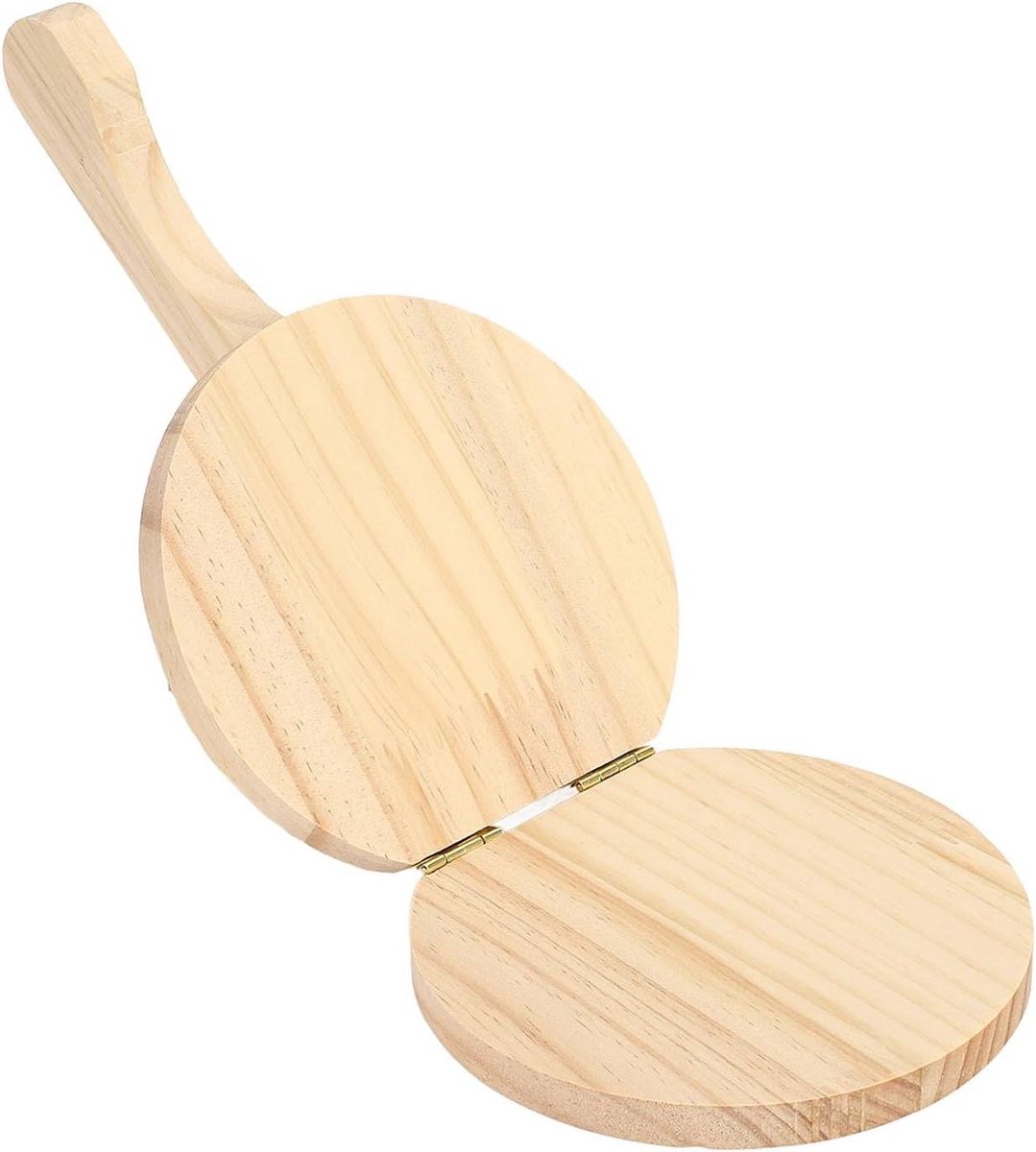 Houten Tortillapers - Deeg Platdrukker - Thuis Koken - Ergonomische Handgreep - Maat M - Houtkleur