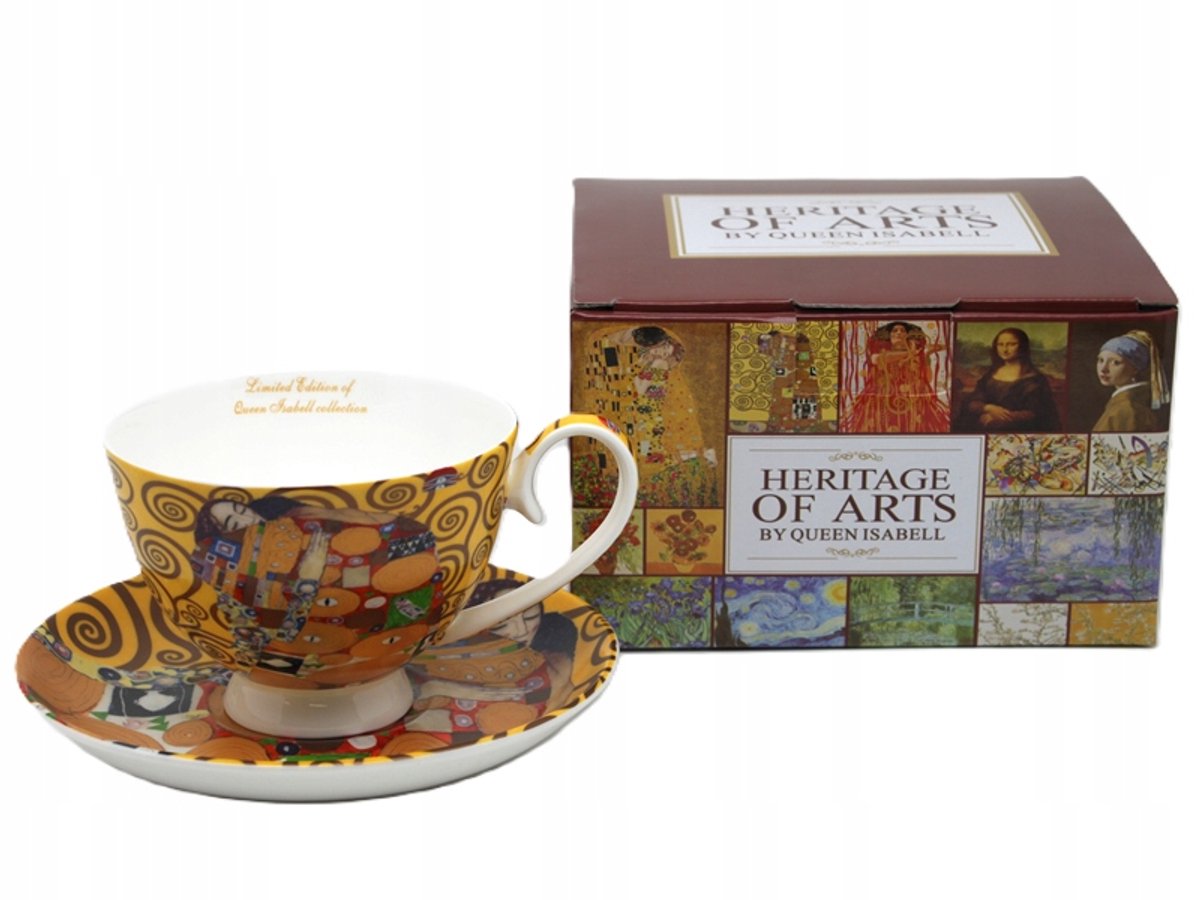 Koffiekop met schotel 250ml - "Vervulling" Gustav Klimt