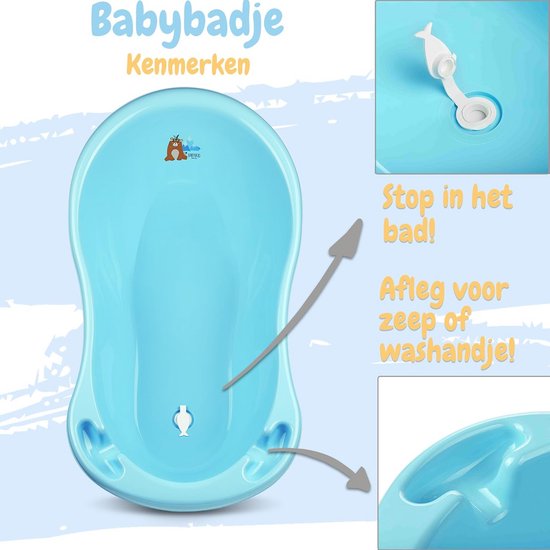 Baby Badje Set - Babybad met standaard - Veilig badderen - TÜV-gecertificeerd - 86 cm - Wit — afbeelding 3