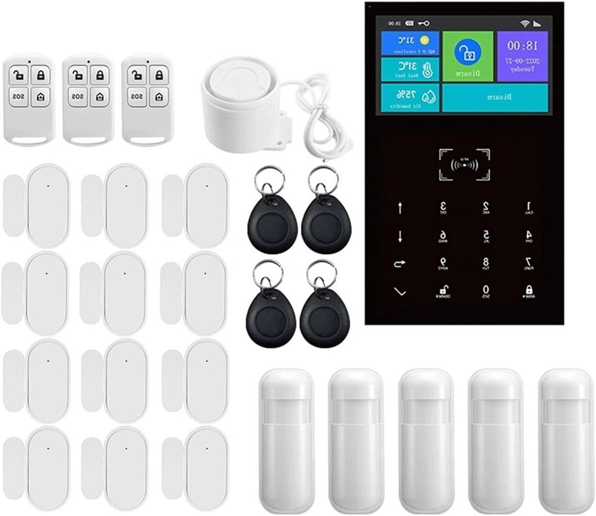 Smart Alarmsysteem - Home Security Systeem - Huis Beveiligen - 4.3 Inch Touchscreen - 25 x 15 x 15 centimeter