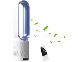 Torenventilator Luchtreiniger - Bladeloze Ventilator - Binnenklimaat Verbeteren - 2-in-1 Functie - 56 Cm - Wit Blauw