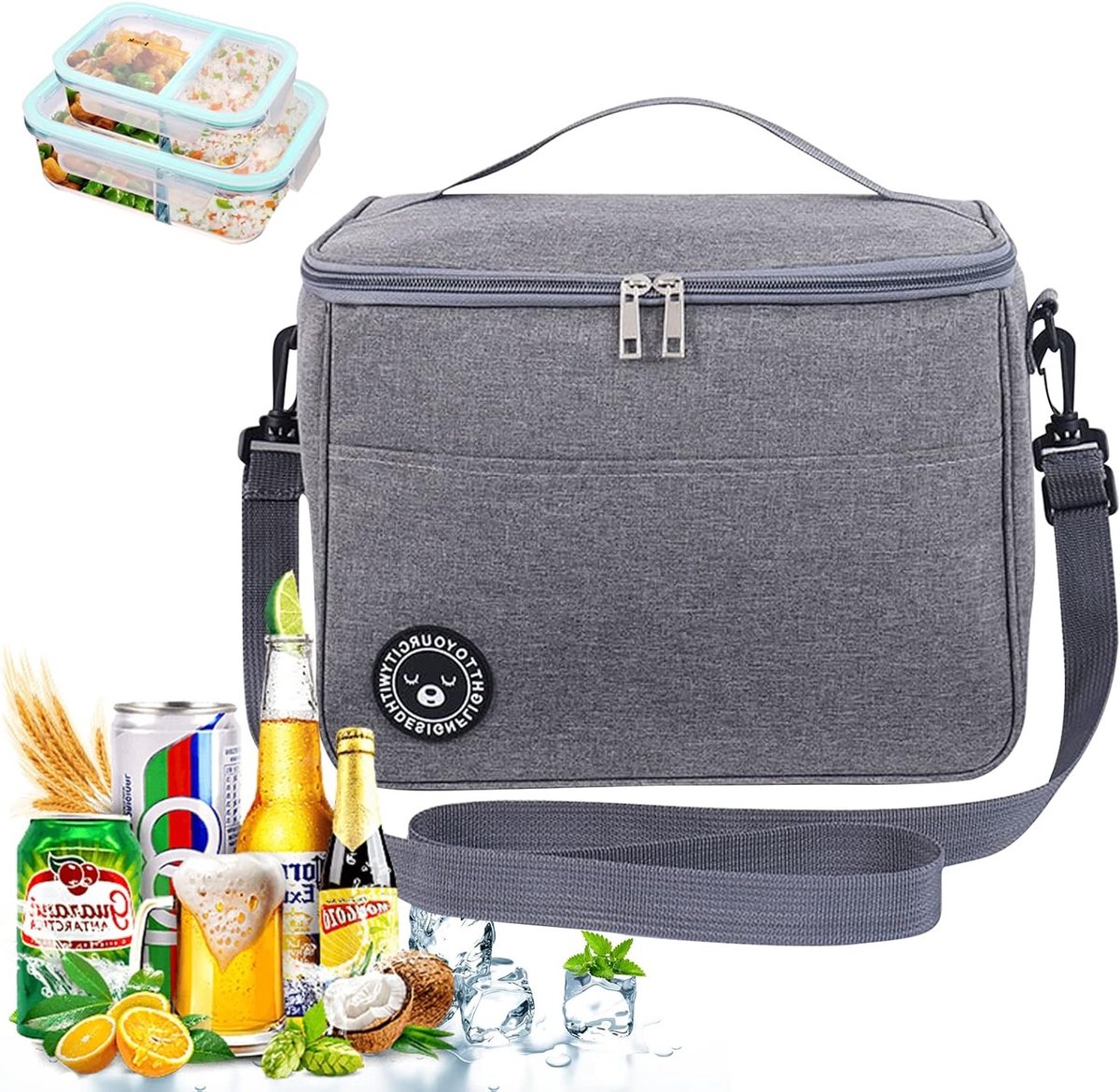Isolatie Tas voor Lunch en Picknick, Vouwbare en Herbruikbare Koeltas met Hoge Capaciteit voor Reizen, Wandelen en Barbecue
