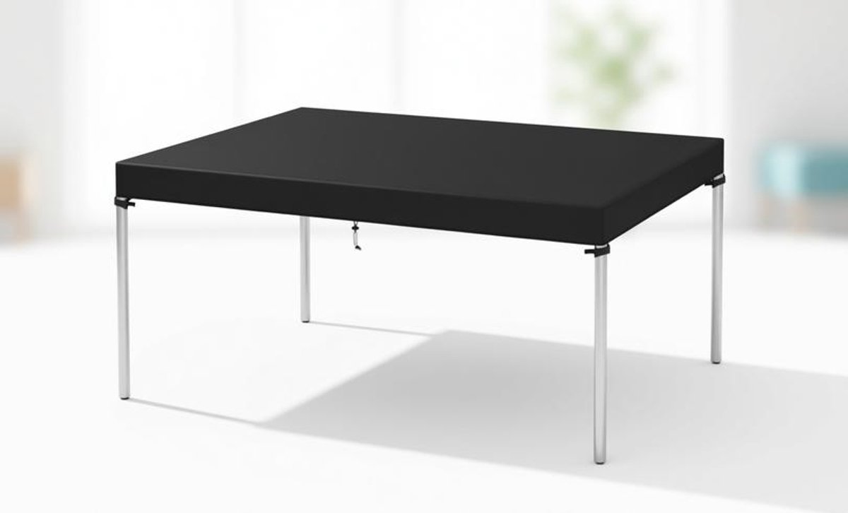 ElleMooi Afdekhoes voor tafelblad 160x80x15 cm, waterdicht, winddicht, uv-bestendig, 420D Oxford-weefsel, zwart