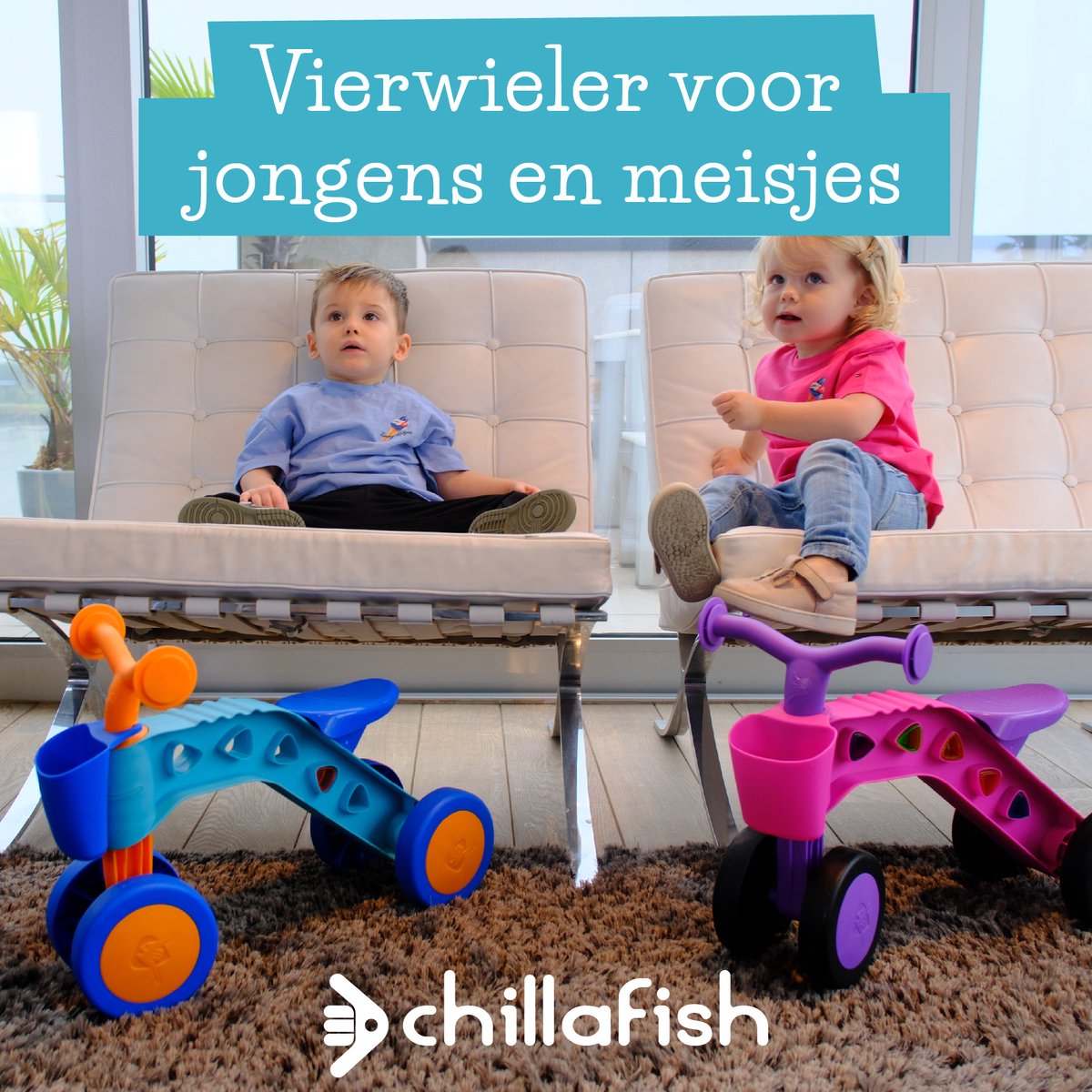 Chillafish Loopfiets 1 jaar voor jongens en meisjes met speelblokken thumbnail 6