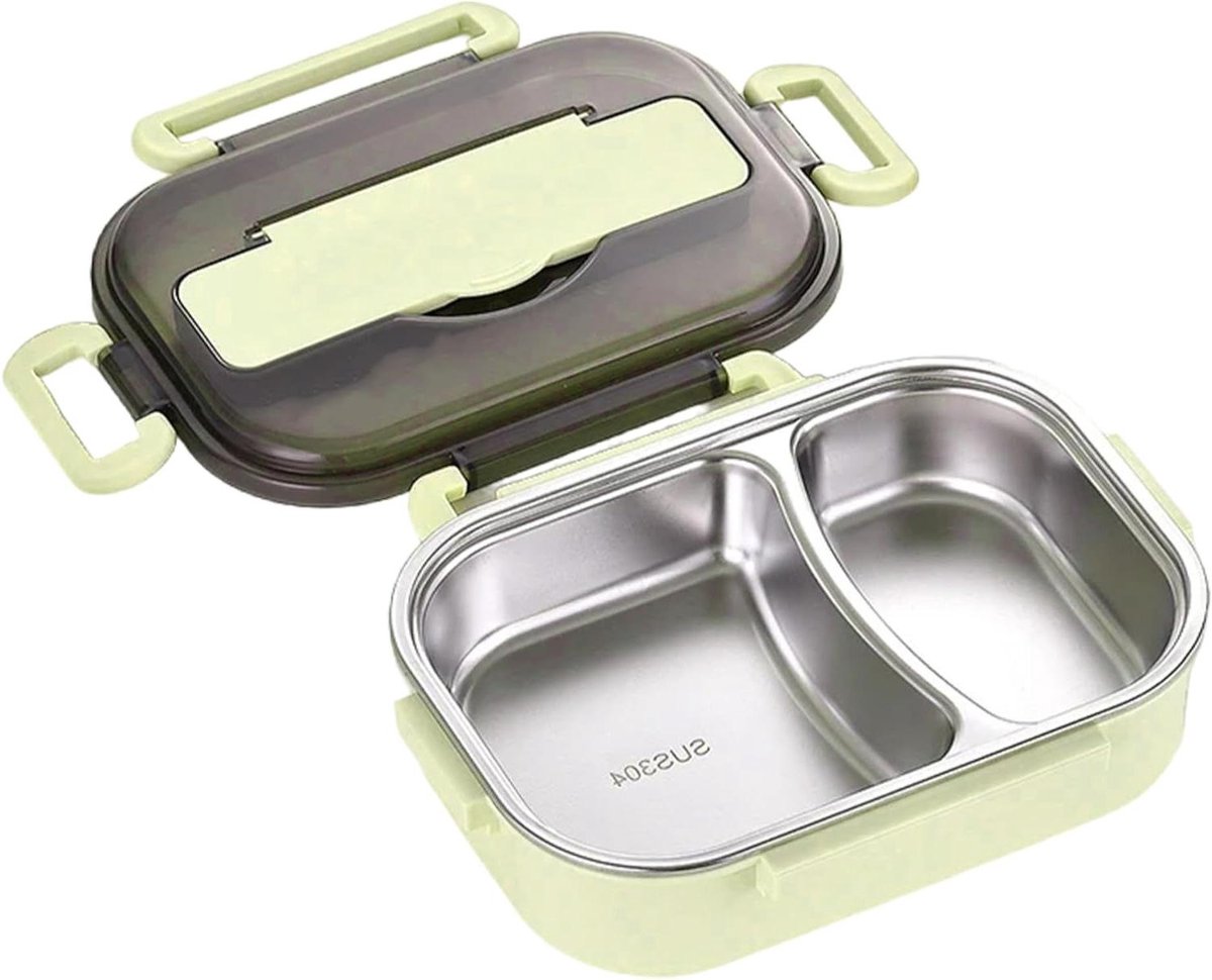 Thermos Lunchbox - Voedselcontainer - Maaltijden Warm Houden - Lekvrij Dubbel Vak - 2 Liter - Groen