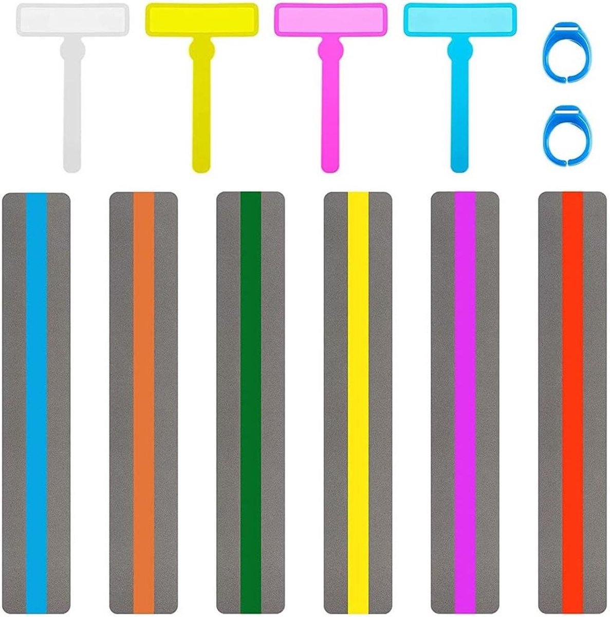 Leesgids Strips - Leeshulpmiddelen Dyslexie - Verbeter Concentratie Lezen - Kleurrijke Focus Zones - 12 Stuks - Multicolor