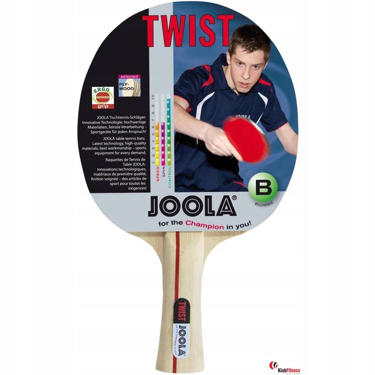 Joola Twist Tafeltennisbat met 1,5 mm spons