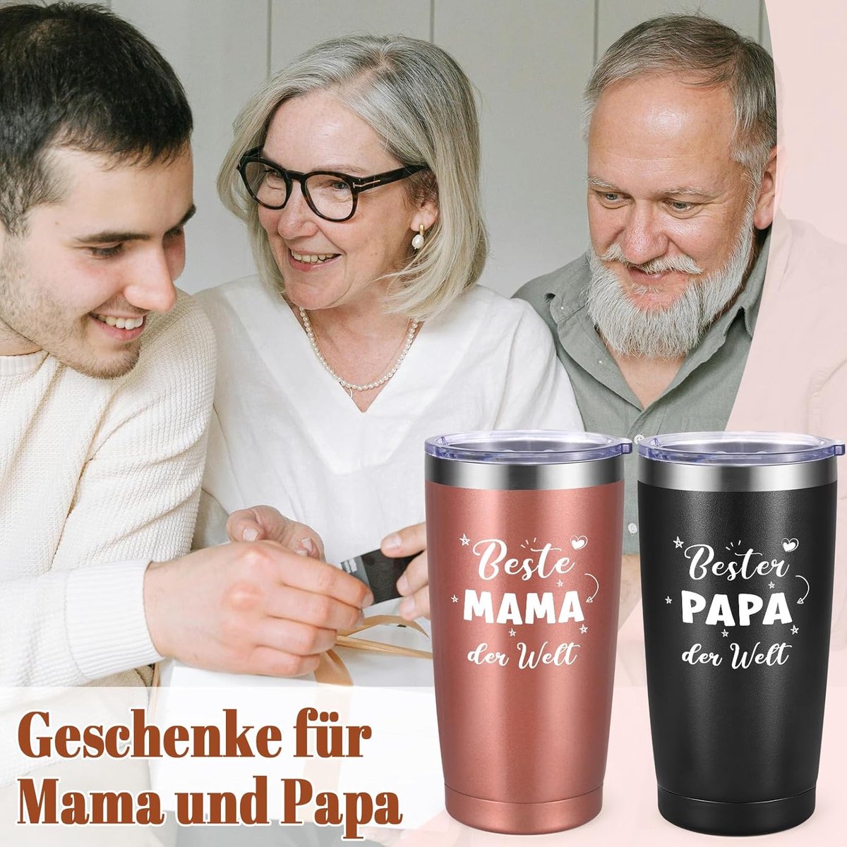 Thermobeker Set - Wijnbeker Mok - Dranken Meenemen - Beste ter wereld - 600 ml - Wit — cadeau in Koken & Dineren - foto 6