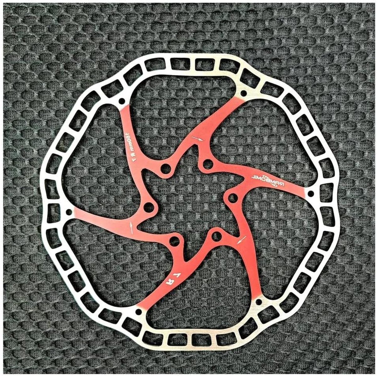 Fiets Rem Schijf - Rotor - Veilig Fietsen - Roestvrij Staal - 160mm - Rood