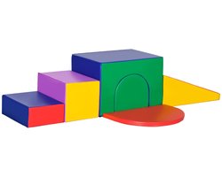 YYchan Zachte Speelblokken - 7-delige Schaumstoffblöcke Set - Met Treppe en Rampe - Duurzaam Kunstleder - Multicolor - 12-36 maanden