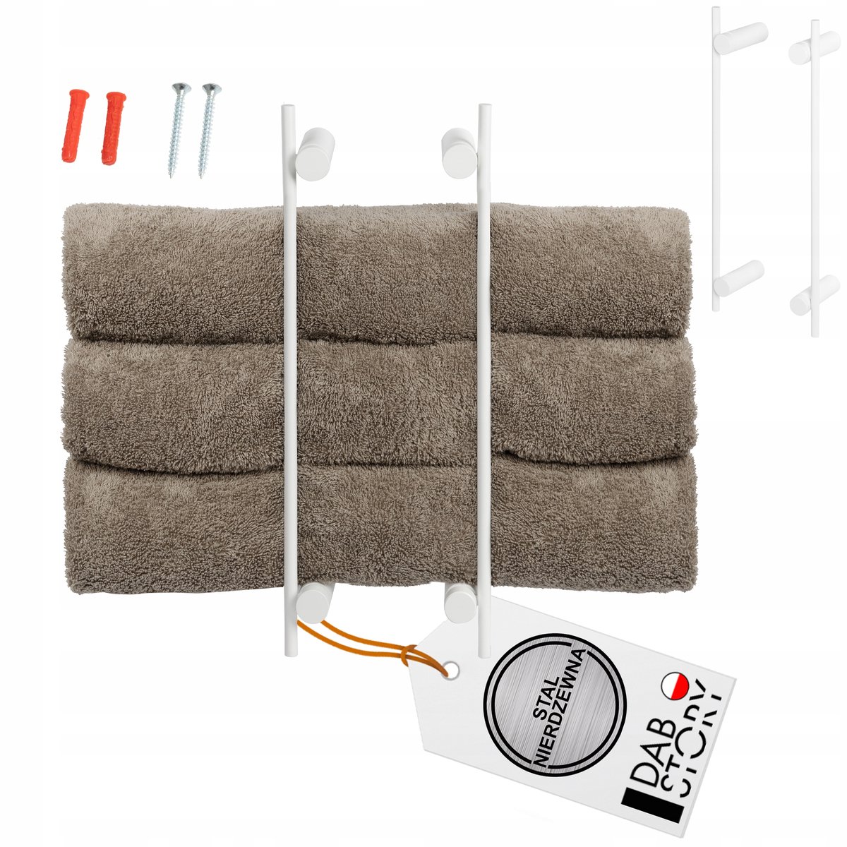 Witte Wandrek voor Handdoeken - RVS Mat Luvia 40 cm