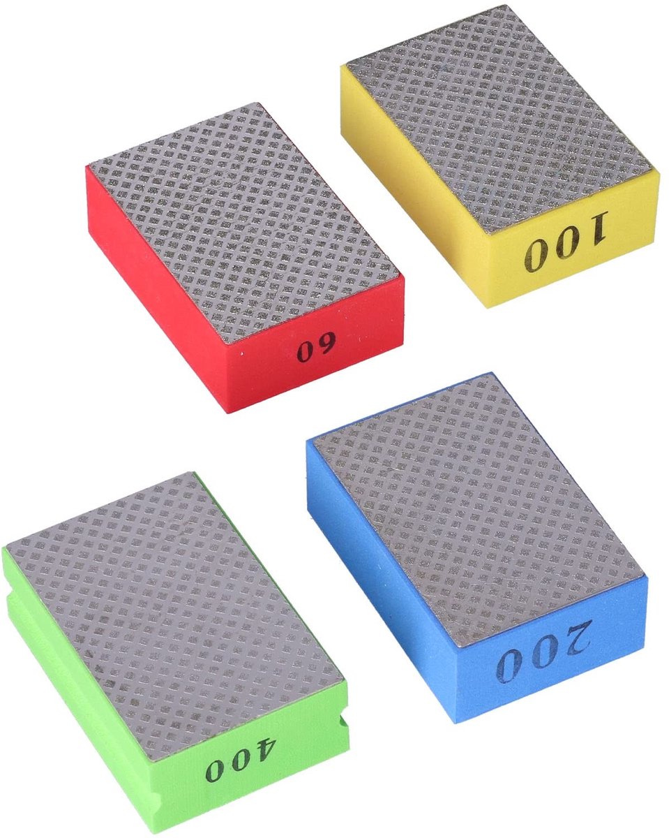 Dailygoods- Polijstpads 4-delig - Diamanten Polijstpads - Keramiek/Hout/Beton - Schuurpapier 60#/100#/200#/400# - Hoog Polijstvermogen - Herbruikbaar - Schuurpads