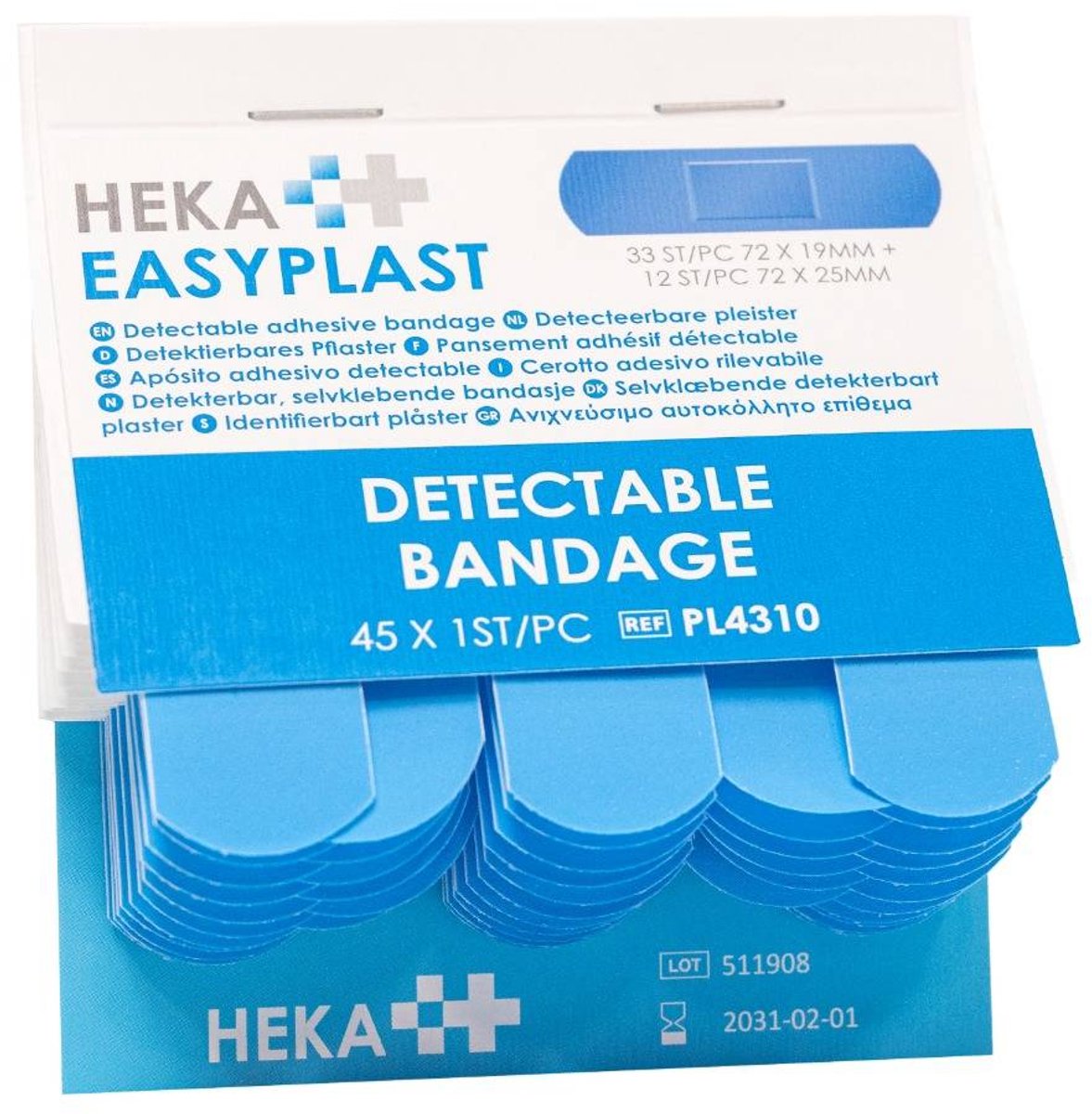 HEKA - EASYPLAST - HACCP - PL4310 - 1X45 PLEISTERS - pleisterdispenser - navulling - ook geschikt voor Salvequick dispensers
