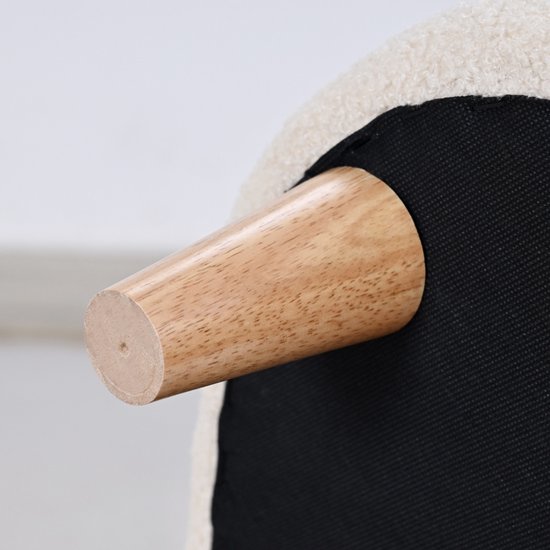 Kinderfauteuil Pluche Kinderstoel Beigekleurig 47x43x53cm Hout Teddy Fleece Schuim Berenoren Kindersofa Zacht Comfortabel Lichtgewicht Veilig Kinderkamer Speelkamer Belastbaar 45kg — afbeelding 5