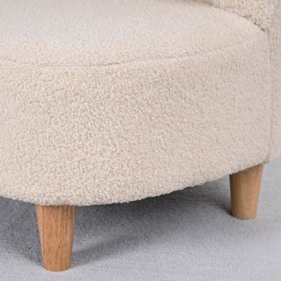 Kinderfauteuil Pluche Kinderstoel Beigekleurig 47x43x53cm Hout Teddy Fleece Schuim Berenoren Kindersofa Zacht Comfortabel Lichtgewicht Veilig Kinderkamer Speelkamer Belastbaar 45kg — afbeelding 4