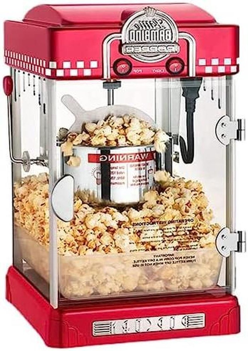 Popcornmaker - Popcorn machine - Thuisbioscoop avond - Volautomatisch - 3-5 minuten - Rood