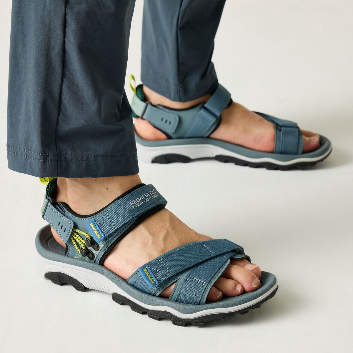 Sandalen Hiking Heren Verstelbare Straps Dikke Zool Grijs