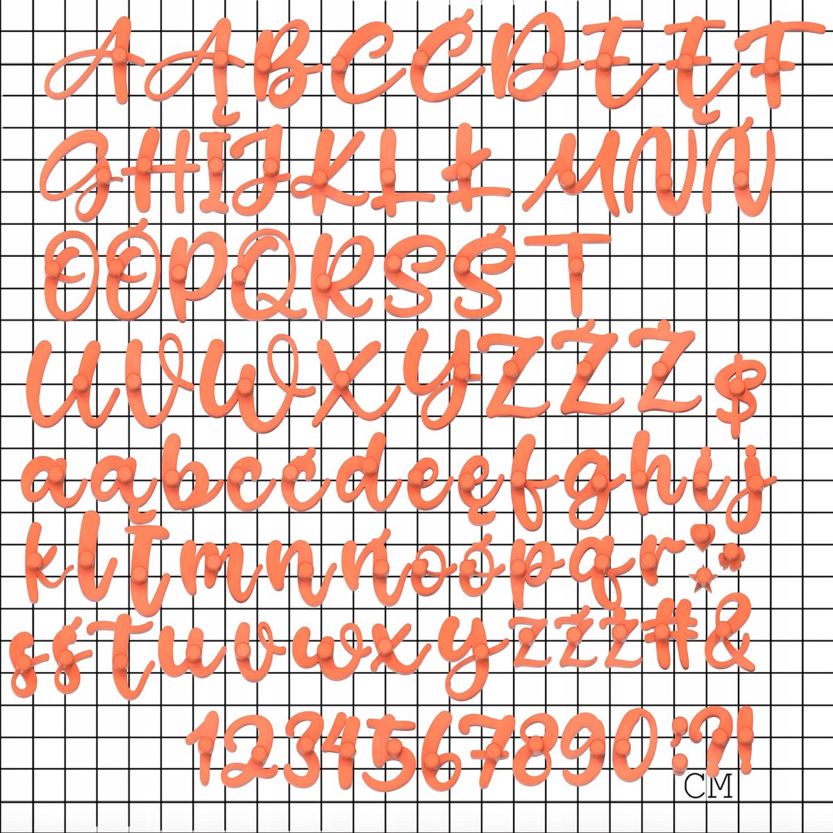 Groot suikeralfabet KISS - Deegstempel met organizer
