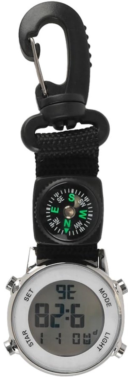 Dailygoods- Zakhorloge multifunctioneel - Waterdicht - Zinklegering - 13,5 cm - Lichtgevende functie - Geschikt voor buitengebruik - Bergbeklimmingshorloge