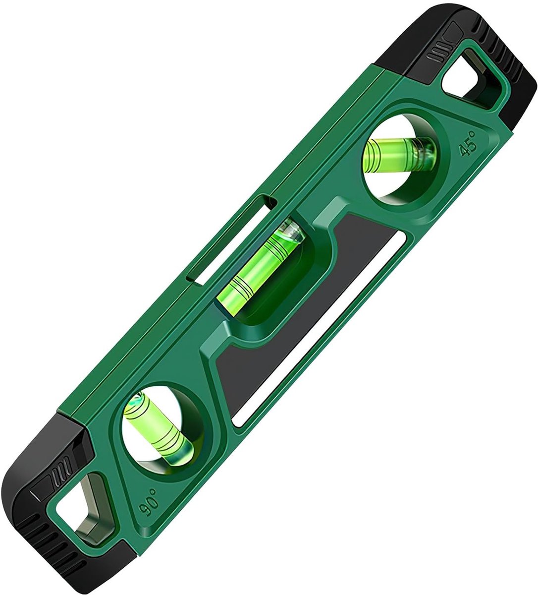 Dailygoods- Waterpas 23 cm - Torpedo niveau met magnetische basis - Schokbestendig - Dubbelzijdig - V-vormige uitsparing - Ideaal voor timmerwerk - Waterpasniveau