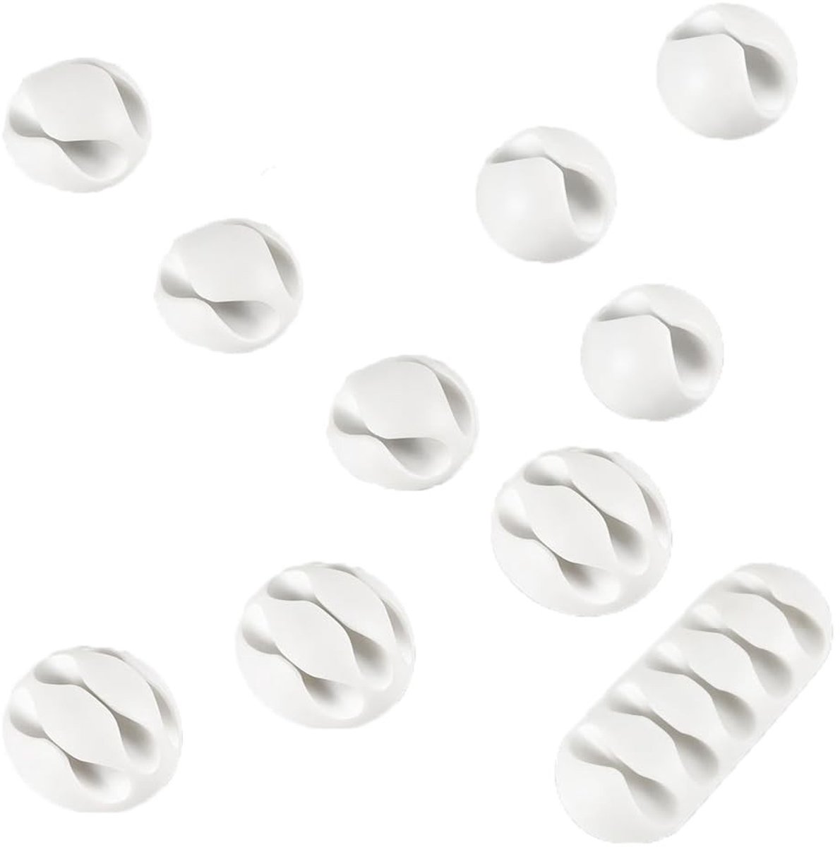 Dailygoods- Kabelwandklemmen 10 Stuks - Draadclips/Zelfklevend - Kabelbinders/Kabelorganiser - Duurzaam/Scheurbestendig - Voor Meerdere Oppervlakken - Sterke Kleefpad - Kabelclips