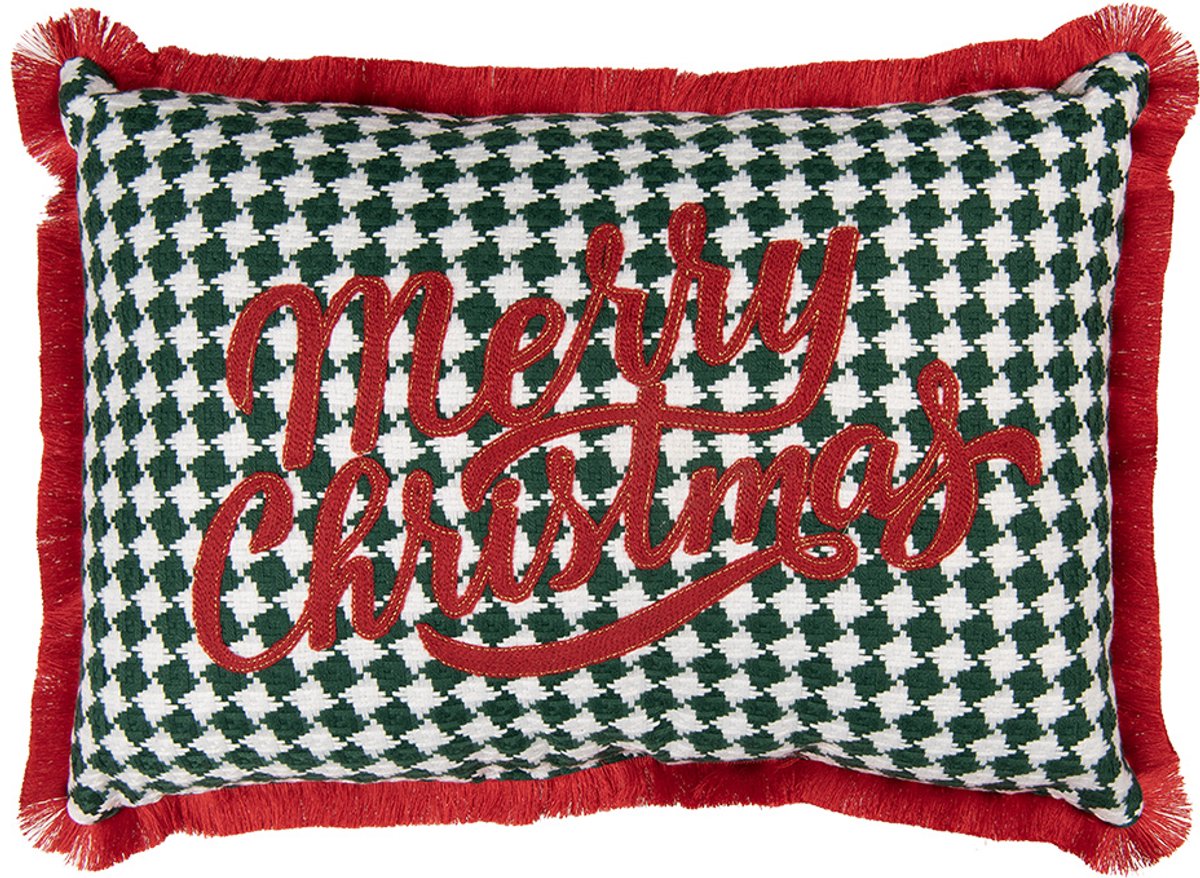 Clayre & Eef Sierkussen 50x30x4 cm Rood Polyester Kerst