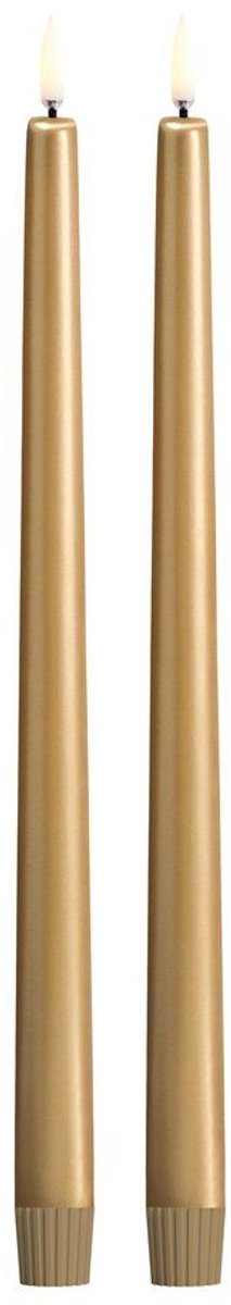 Uyuni LED kroonluchter - dinerkaars Slanke LED kaars - Goud - 2-pack - 2,3 x 32 cm - met dimfunctie