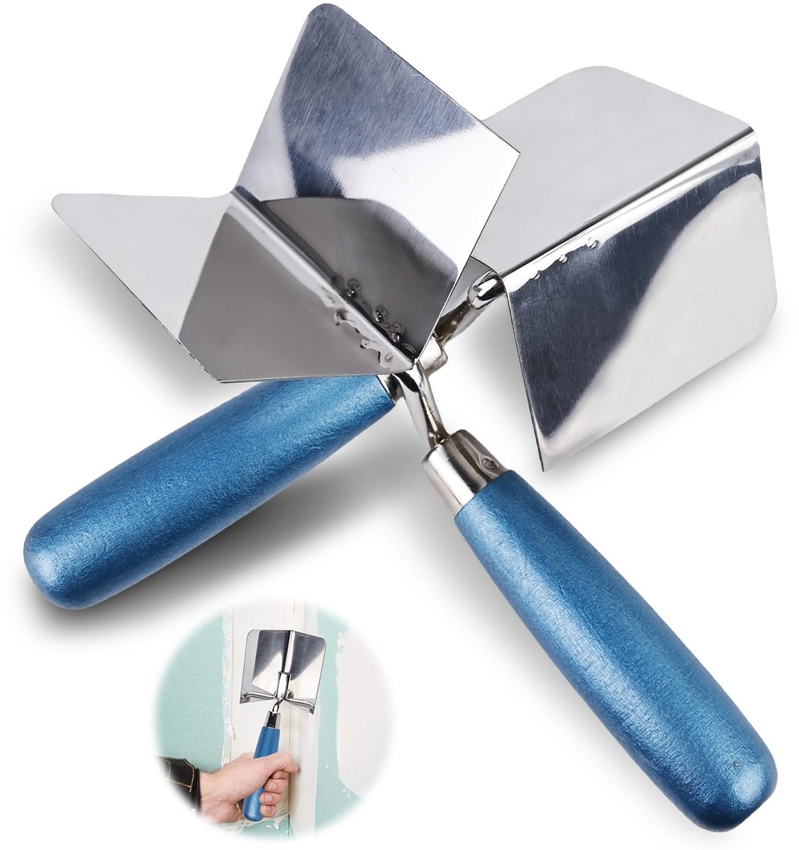 Dailygoods - Roestvrije Hoektroffel voor Gipswerk - 2 Stuks