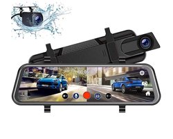10-inch Full HD 1080P achteruitkijkspiegel dashcam – Dubbele camera's voor en achter – Breed dynamisch bereik nachtzicht – 170° groothoeklens – 6 meter kabel voor eenvoudige installatie