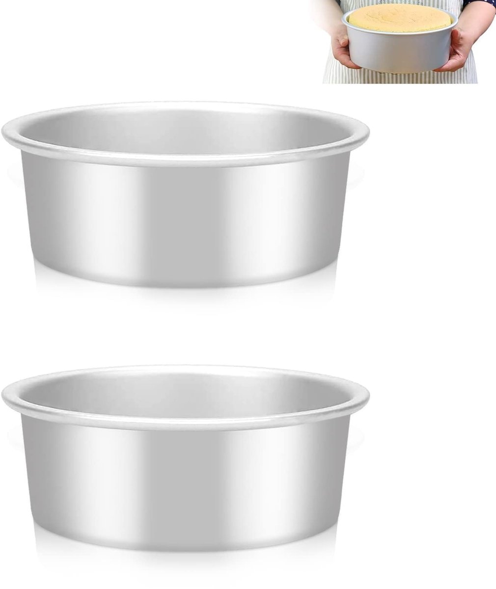 Dailygoods- Cakevorm 5,5 inch - Ronde Cakevorm - Set van 2 - Anti-aanbaklaag - Verwijderbare Bodem - Ovenbestendig - Bakvorm
