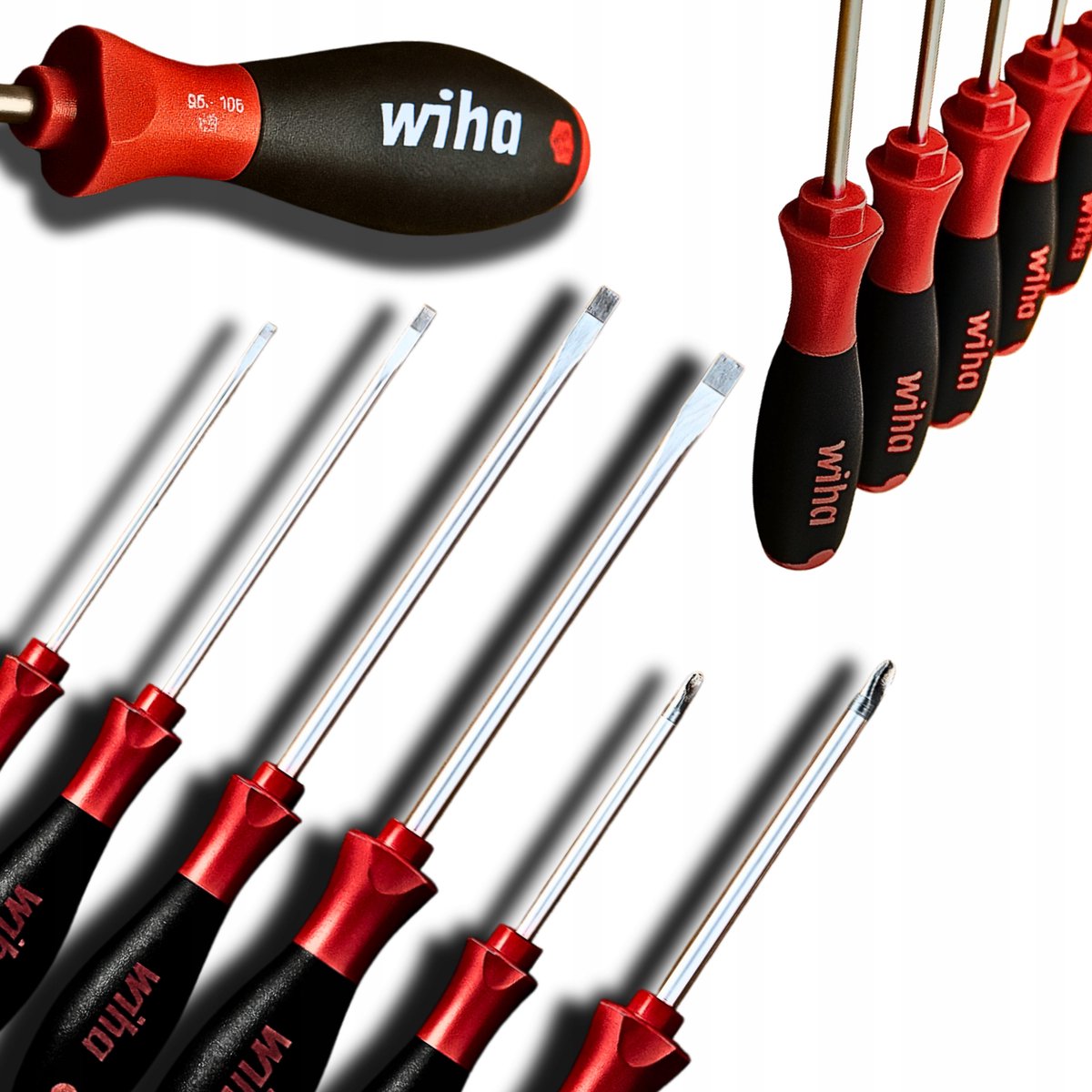 Wiha SoftFinish Schroevendraaierset 6 Delig: Plat & Kruiskop