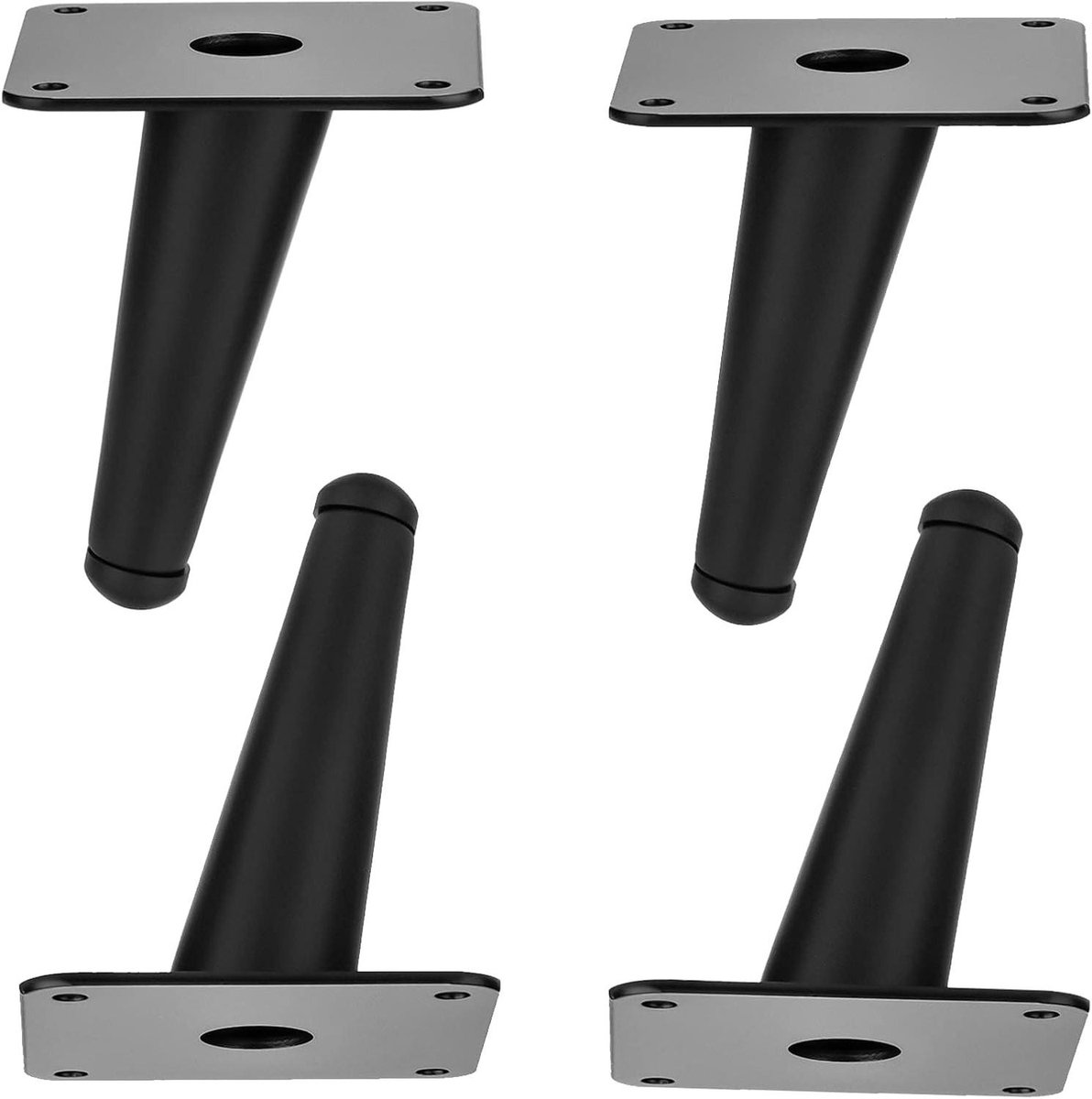 Meubelpoten Set - Banksteunen Vervanging - Meubels Verhogen - Antislip Rubber - Set van 4 - Metaal