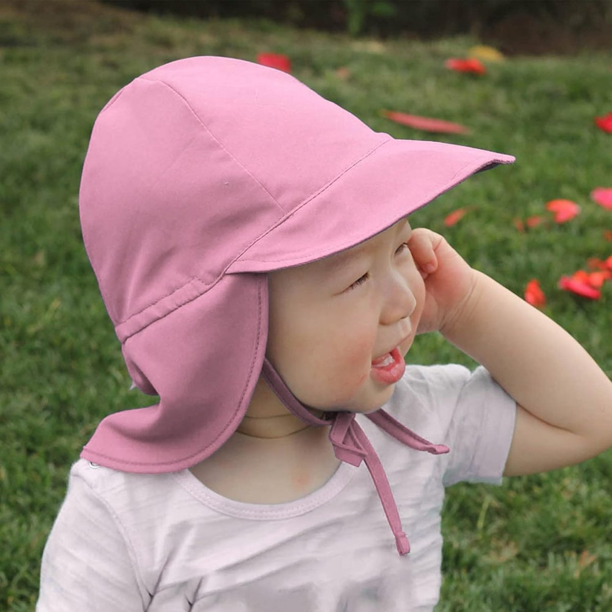 Baby Zonnehoed - Zomer Cap - Strand en Zwemmen - Verstelbare Pasvorm - 44-48 cm - Roze