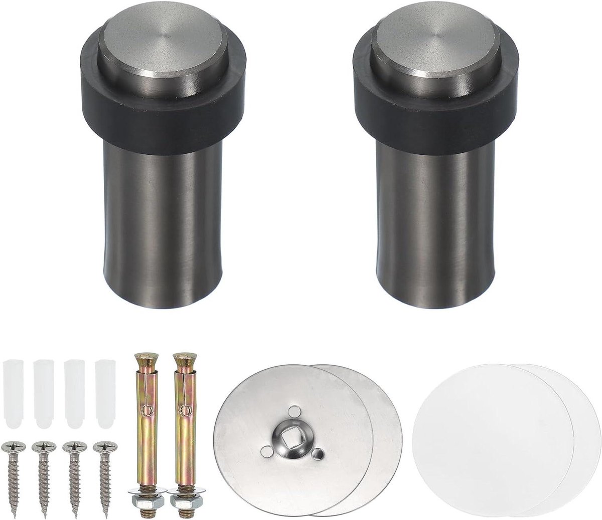 Deurstoppers Set - Deurwiggen - Vloer Beschermen - Roestvrij Staal - 80 mm Hoog - Goudkleurig